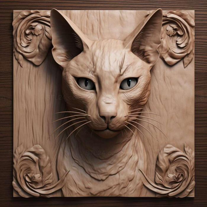 Nature and animals (siamese cat 4, NATURE_3968) 3D models for cnc